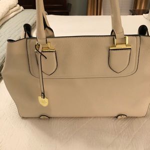London Fog Camila tote with brass hardware